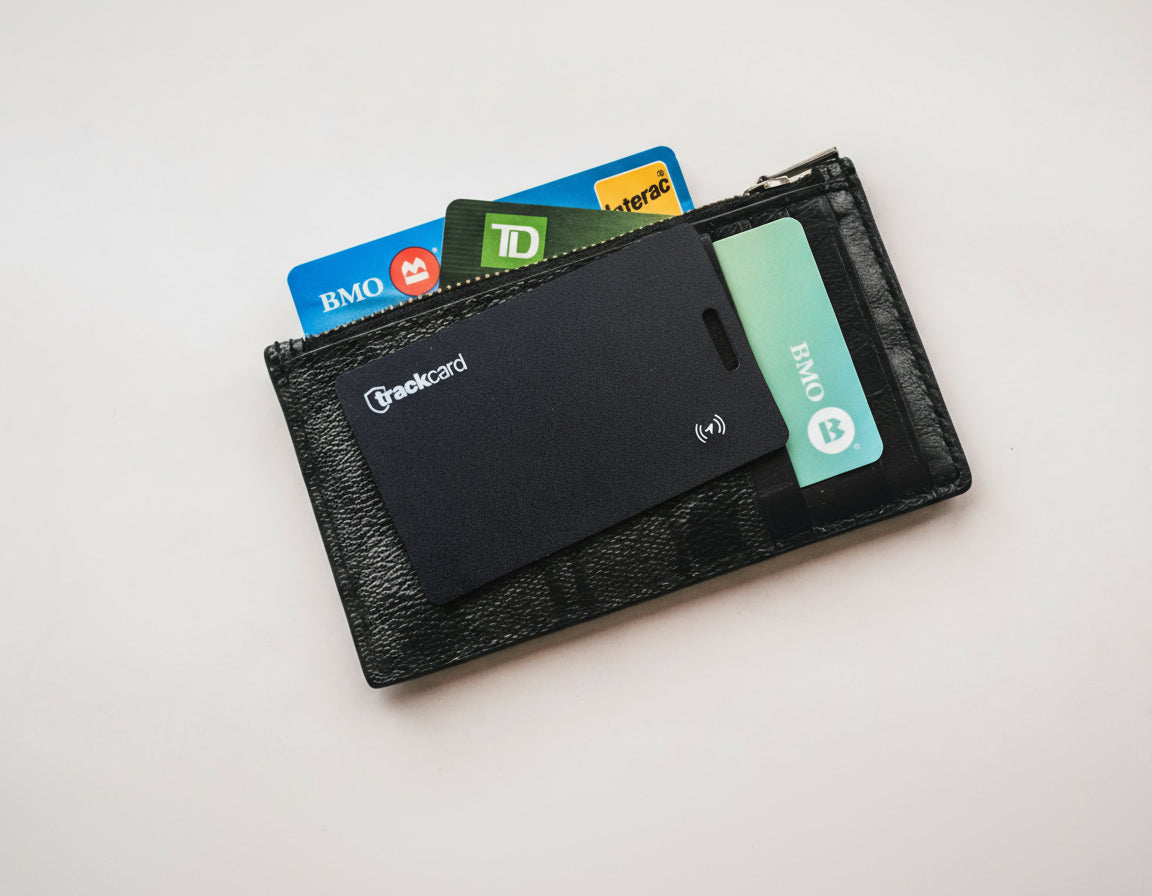 wallet with Trackcard on it